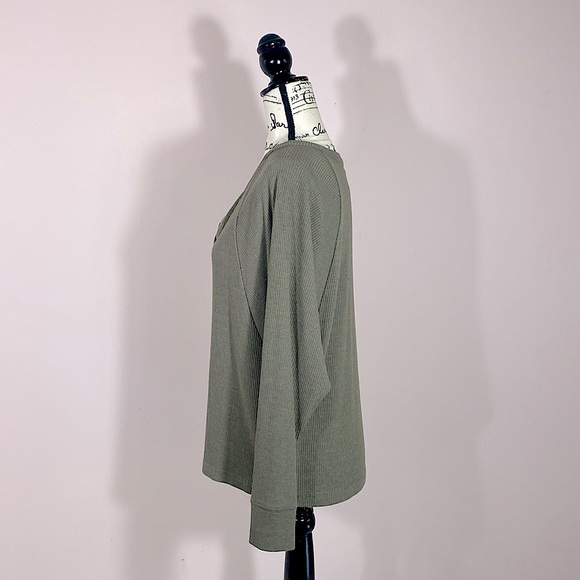 Anthropologie x CHASER Ribbed Hanley Top Olive Green S - Picture 4 of 6